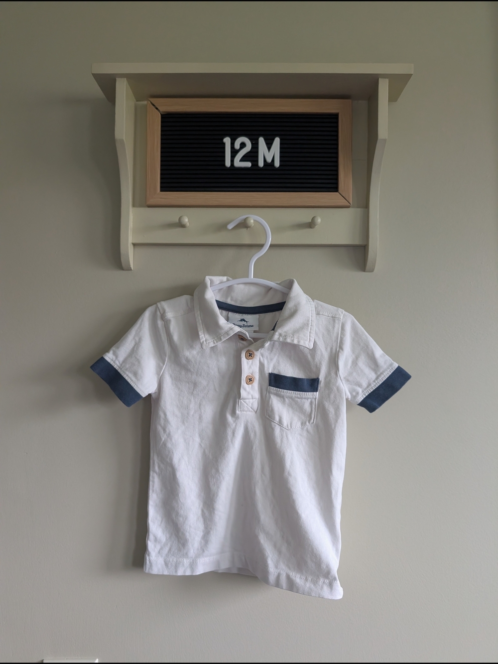 Tommy Bahama White Polo with Navy Trim